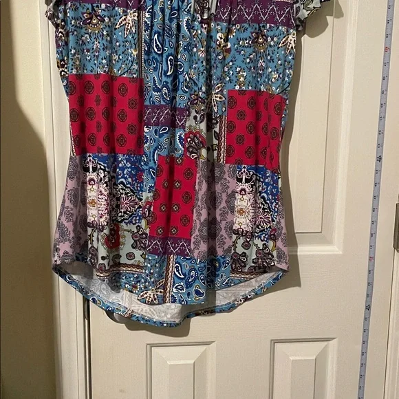 Patchwork Short Sleeve Top - Picture 5 of 5